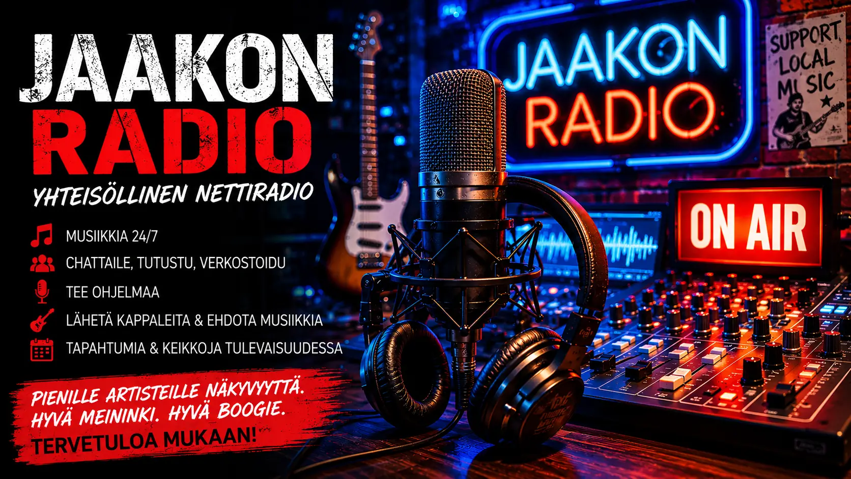 Tervetuloa kuuntelemaan Jaakon Radion testilähetystä